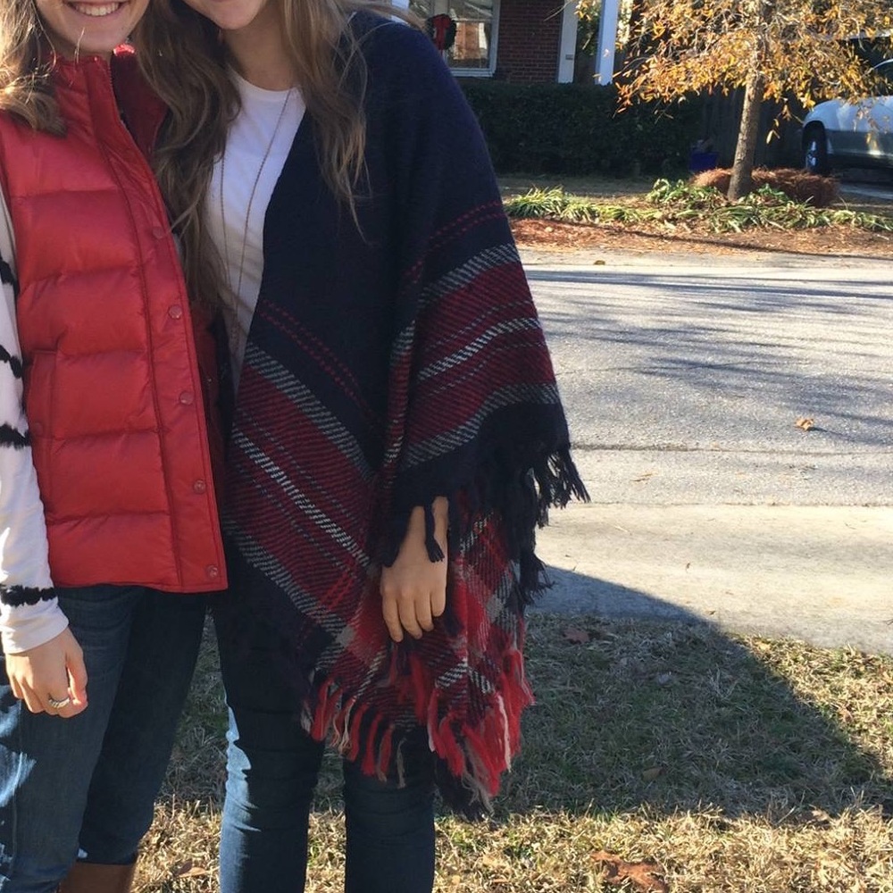 Plaid Sweater Shawl